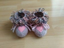 Baby Filz Schuhe Socken Babyschühchen gestrickt gefilzt Handarbeit Gr.19 NEU