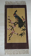 Orient-Wand-Teppich mit Vogelmotiv 46 x 91 cm,  100% Wolle, handgeknüpft