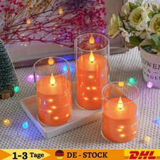 Blinkende Halloween-Kerze LED Kerzen mit Fernbedienung Farbwechsel Timer 3er Set