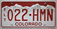 Colorado Nummernschild USA