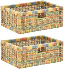 Set/2 Regalkorb mit Holzrahmen