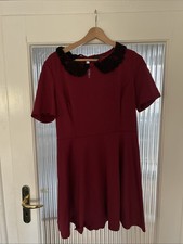 Primark Atmosphere Kleid kurz rot mit schwarzem Kragen Gr 44