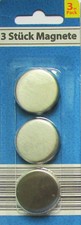3er Stück Magnet, Silber 3