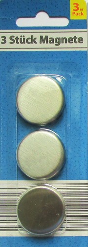 3er stück magnet - stück, silber