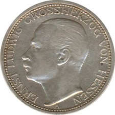 Hessen 3 Mark 1910 A Ernst Ludwig Silber*