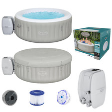 Whirlpool Outdoor Aufblasbar 4 Personen Aussenwhirlpool LED Lay Z Spa Pumpe Ø180