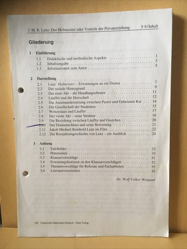 Unterrichtsmaterialien lenz - unterrichtsmaterialien,