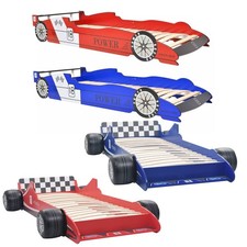 Kinderbett mit Lattenrost Holz Rennwagen Design Autobett Jugendbett Bett 90x200