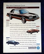 Chrysler Cabrio und Coupe, originale Werbung aus 1983
