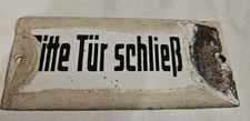 Altes Emaille Schild, Bitte
