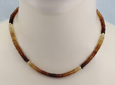 Hessonit Edelstein-Kette - Hessonit-Granat  Zimtstein gelb braun 43,5 cm lang