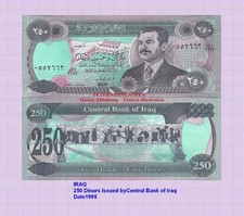 IRAK  IRAQ  250 Dinars 2002