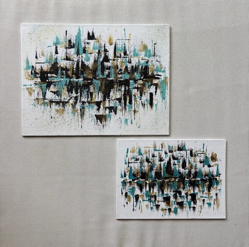 Acrylbild gemälde 2er set - 2er,