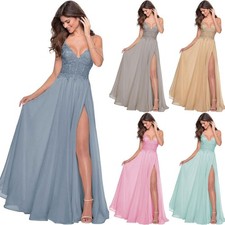 Lang Abendkleid V-Ausschnitt