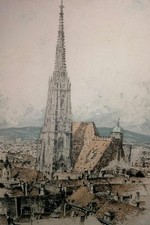 Frabradierung "STEPHANSDOM" WIEN von: Prof. Josef EIDENBERGER (1899-1991)