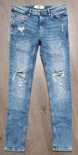 FSBN FISHBONE DESIGN JEANS Streetwear denim destroyed W28 L 30 Top (LFSBN1)