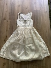Schlichtes Brautdirndl Größe 36 in Creme Länge 70 cm schmittundschäfer Seide