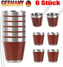 6 Stück Schnapsbecher Metall