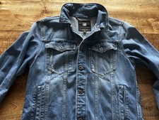 G-Star Raw Jeans Jacke 3301 Deconstructed Slim JKT blau Used Destroyed  Gr. L