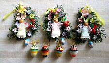 7 ALTE ANHÄNGER - OSTERHASEN - OSTEREIER - HOLZ