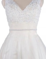 Elfenbein Organza Band Perlen Gürtel Hochzeit ?Braut Accessoire