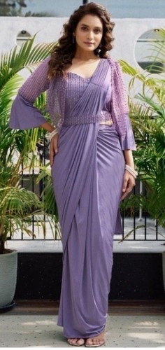 Kristall lycra sari mit - lycra,