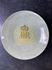 kleines Glasschälchen Souvenir Coronation Queen Elizabeth II Vintage