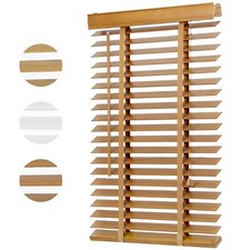 Echtholz Jalousie Rollo aus Holz für Fenster & Türen, Sicht- und Sonnenschutz