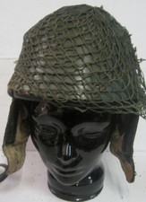 Stahlhelm  ähn. NVA Fallschirmjäger Helm  Fallschirmspringer  Helm  Tarnnetz