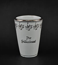 a-9440011 Porzellan Becher "Der Silberbraut" Silberhochzeit um 1900 H11cm
