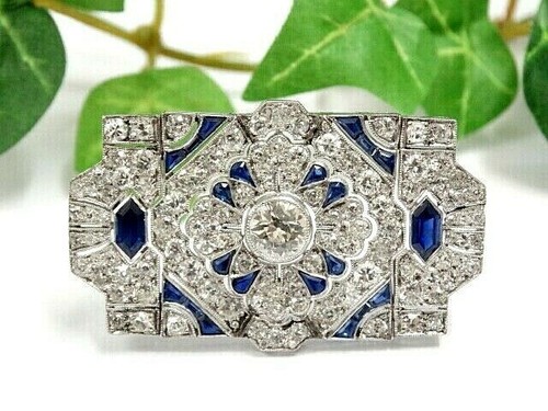 0688 platin art deco brosche - art,