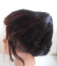 Damen Natur Pelz Fell Hut Nerz Gr.57 braun