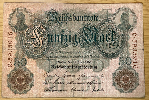 Reichsbanknote mark von - 50,