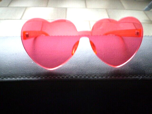 Rosa herz brille - rosa,