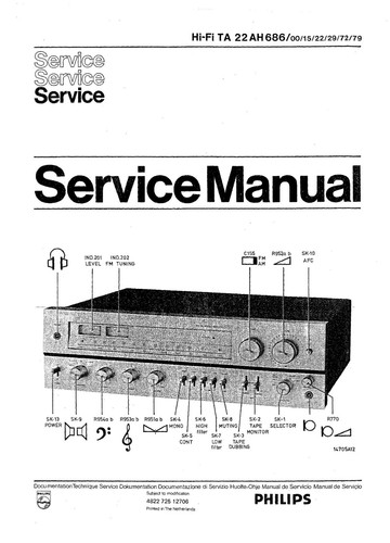 Service manual anleitung - service, für