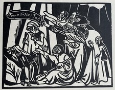 Richard Seewald Original Holzschnitt 1922 - Aus dem Camposanto - Komm süsser Tod