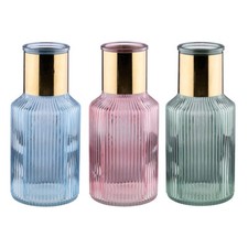 Glas Vase rund geriffelt