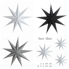 House Doctor Stern Papier Faltstern Weihnachten weiß grau dunkelgrau 45 60  cm