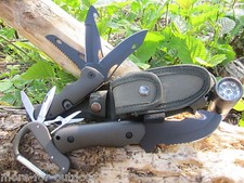  12 in 1  Messer + TASCHENLAMPE + KARABINER Messer Säge Multi Tool Taschenmesser