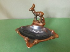 Aschenbecher HAMBURG figürlich mit Reh Tierfigur - sehr selten Souvenir