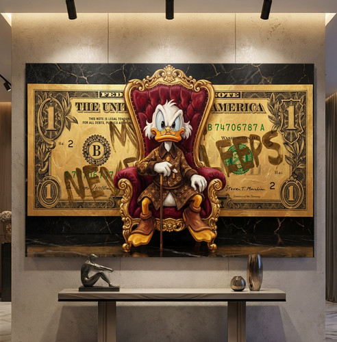 Pop art dagobert duck geld - dagobert, duck-geld
