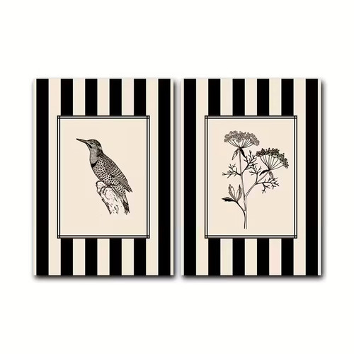 2er set leinwanddruck vogel - leinwanddruck,
