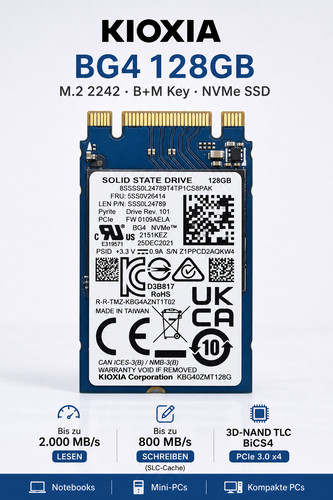 Kioxia bg4 128gb - nvme, ssd