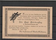 Bayern Privat-GA Karte Trauerkarte Joh. Bapt. Scheibenpflug 1896, ungel #1100576
