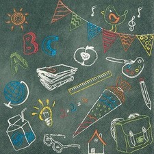 20 Servietten Blackboard ABC -