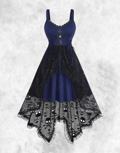 Neu schwarz blau gothic kreuz - gothic,
