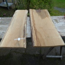 Eichenbretter Sägerauh mit Baumkante 2 Stück (4)