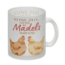 Huhn Glas Tasse mit Spruch