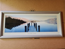 Bild, Silberrahmen, Glas, Motiv: Desert Lake, 54 x 23 cm, ideal für Badezimmer