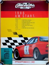 orig. Porsche Plakat Renn Poster " 1. Porsche Turbo Cup " 1986 Porsche 944 Turbo
